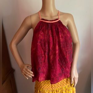 NWT $78 Free People | Casual Tank in Red | Cool Cut Out Sides for Lightweight